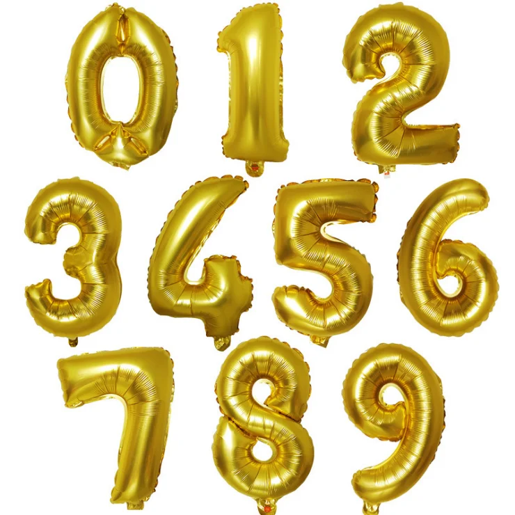YANGYUE 40Inch Jumbo Digital Number Balloons Huge Giant Balloons Foil Mylar Number Balloons For Birthday Wedding Bridal Shower
