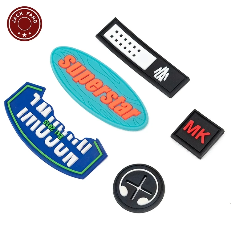 Custom 3D Raised Effect Die Cut Clear Pvc Rubber Logo Patch Liquid Silicone Rubber For Clothing Labels