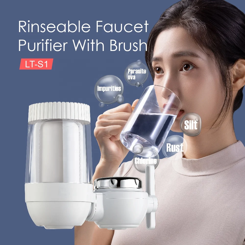 New arrival faucet mounted purifier tap water filter machine with flushing ceramic cartridge function