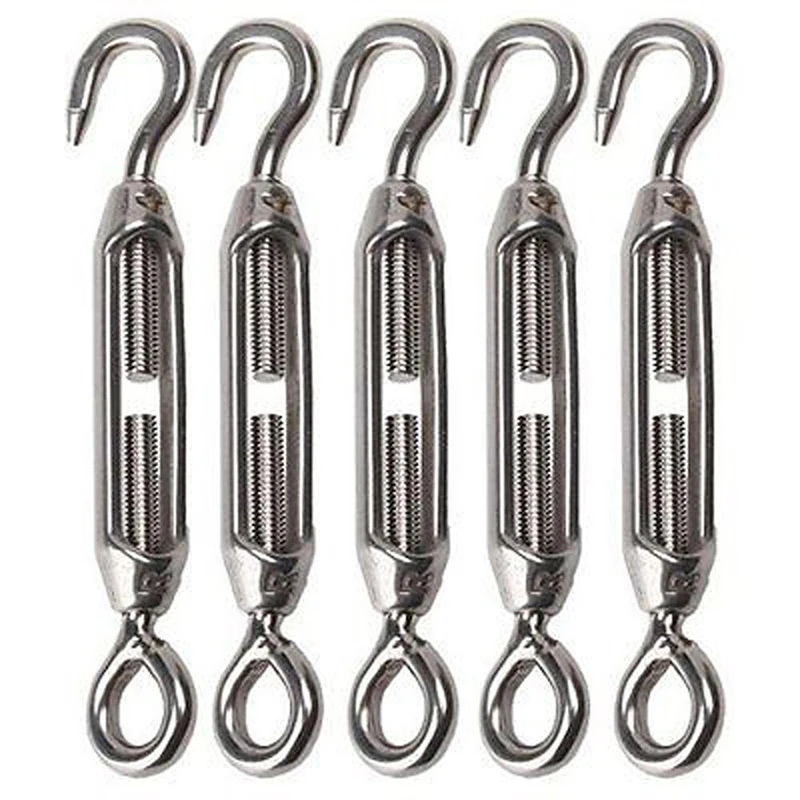 Heavy Duty Large Size Marine Stainless Steel 304 316 Double Hooks Open Body Turnbuckle Tensioner M2 M 24