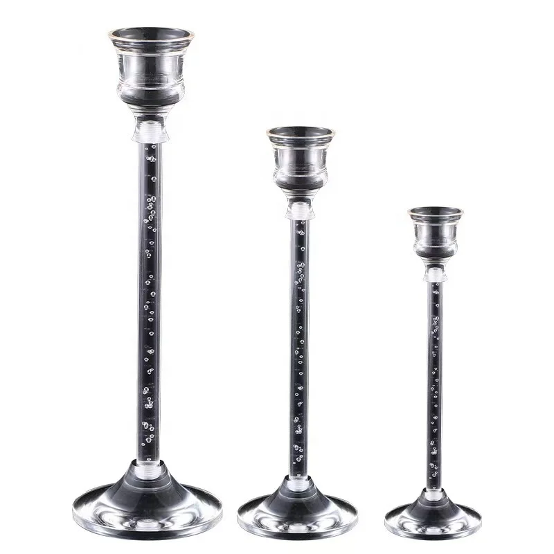 candles crystal holders pillar rustic wedding decoration luxury acrylic decorative candlestick crystal candlestick