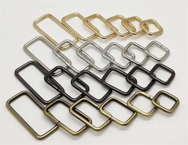 3.8mm Wire Diameter Wholesale Zinc Alloy Black Gold Silver Metal Iron Ring Iron Wire Square Buckle Bag Hardware Square Buckle