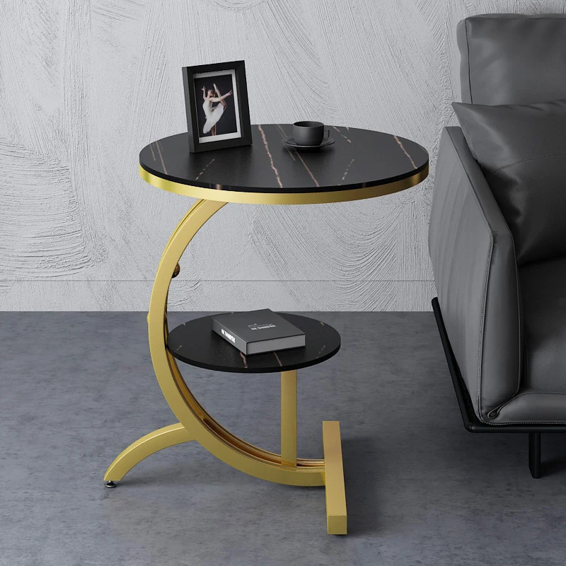 Side Table Cheap Indoor Sofa Marble Gold Coffee Small Accent Tea End Round Metal Side Table Modern For Living Room Bedroom