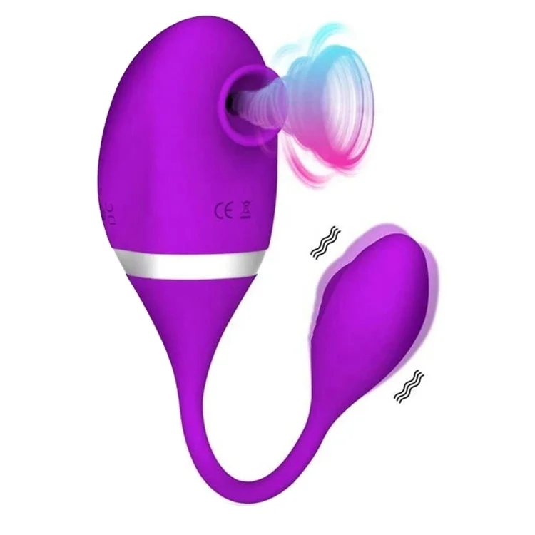 silicone wireless remote control 2 in one nipple clitoris sucker G spot electro stimulator vibrator for women