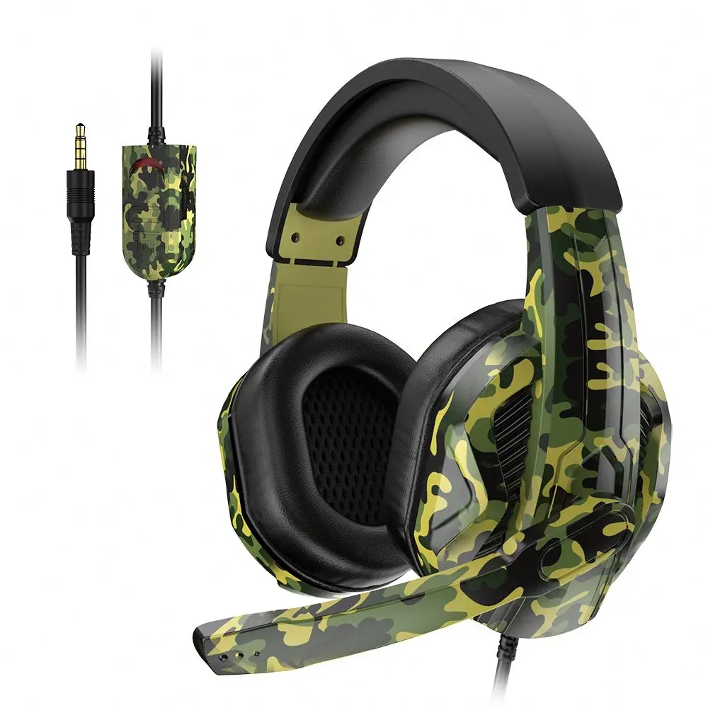 Camouflage top quality gaming headphones free sample best quality and with mic gaming headset