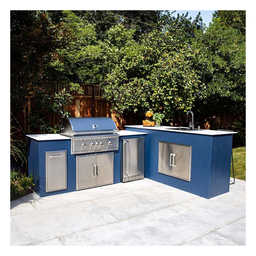 Outdoor Kitchen Pizza And BBQ Grill Garden Kitchen Outdoor Unassembled Prefabricated Modular Outdoor Kitchen
