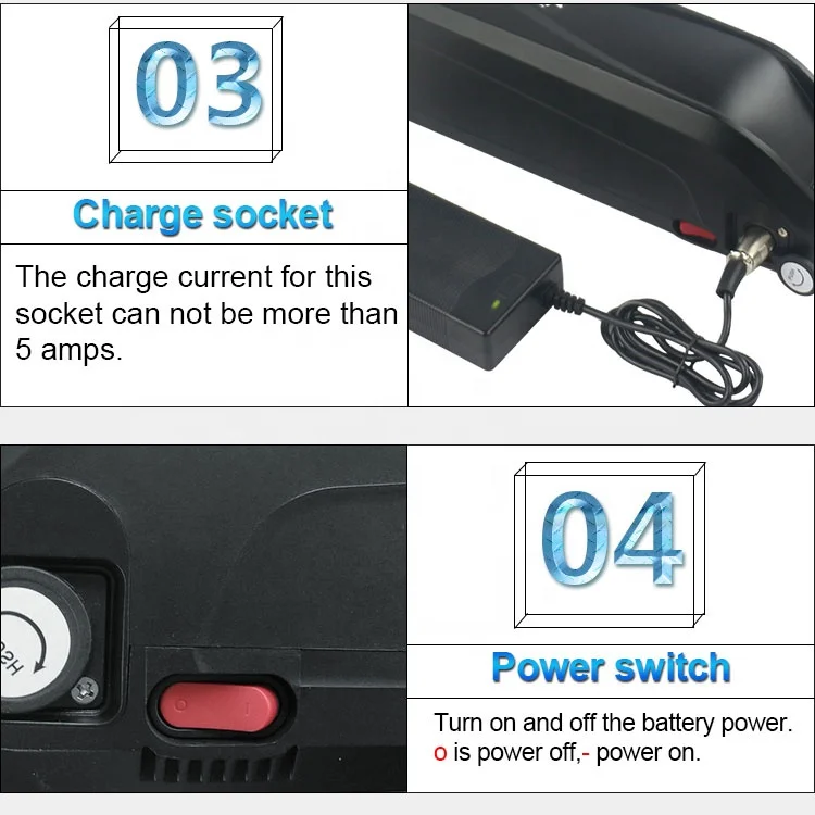 
Rechargeable 18650 Li ion Batteries 36V 48V 52V Hailong Max Ebike Battery Packs for 8FUN BBSHD 1000W Motor Kit 