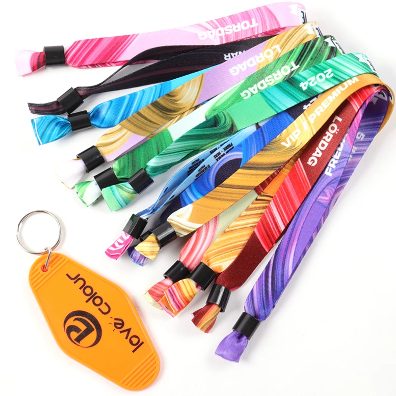 Custom Event Wrist Hand Band Colorful Fancy Wrist Band Festival Eco-friendly Fabric Satin Wristband