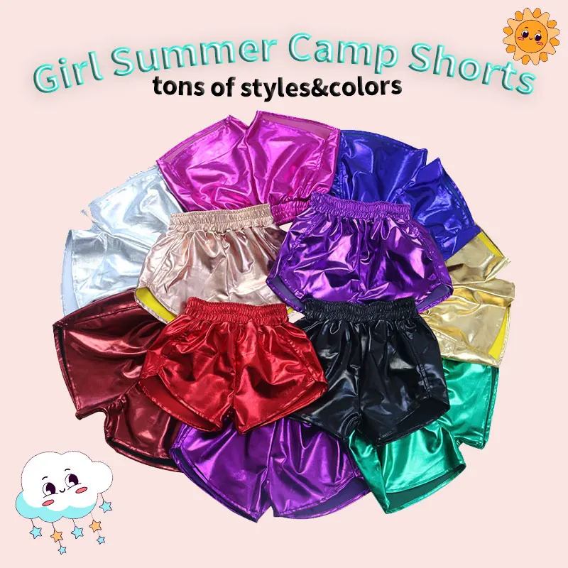 18+ Colors Metallic Baby Girls Shorts Western Summer Wholesale Kids Camp Shorts