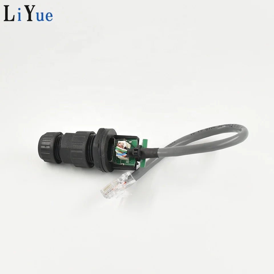 Male Female Waterproof RJ45 Connector with Ethernet Cable