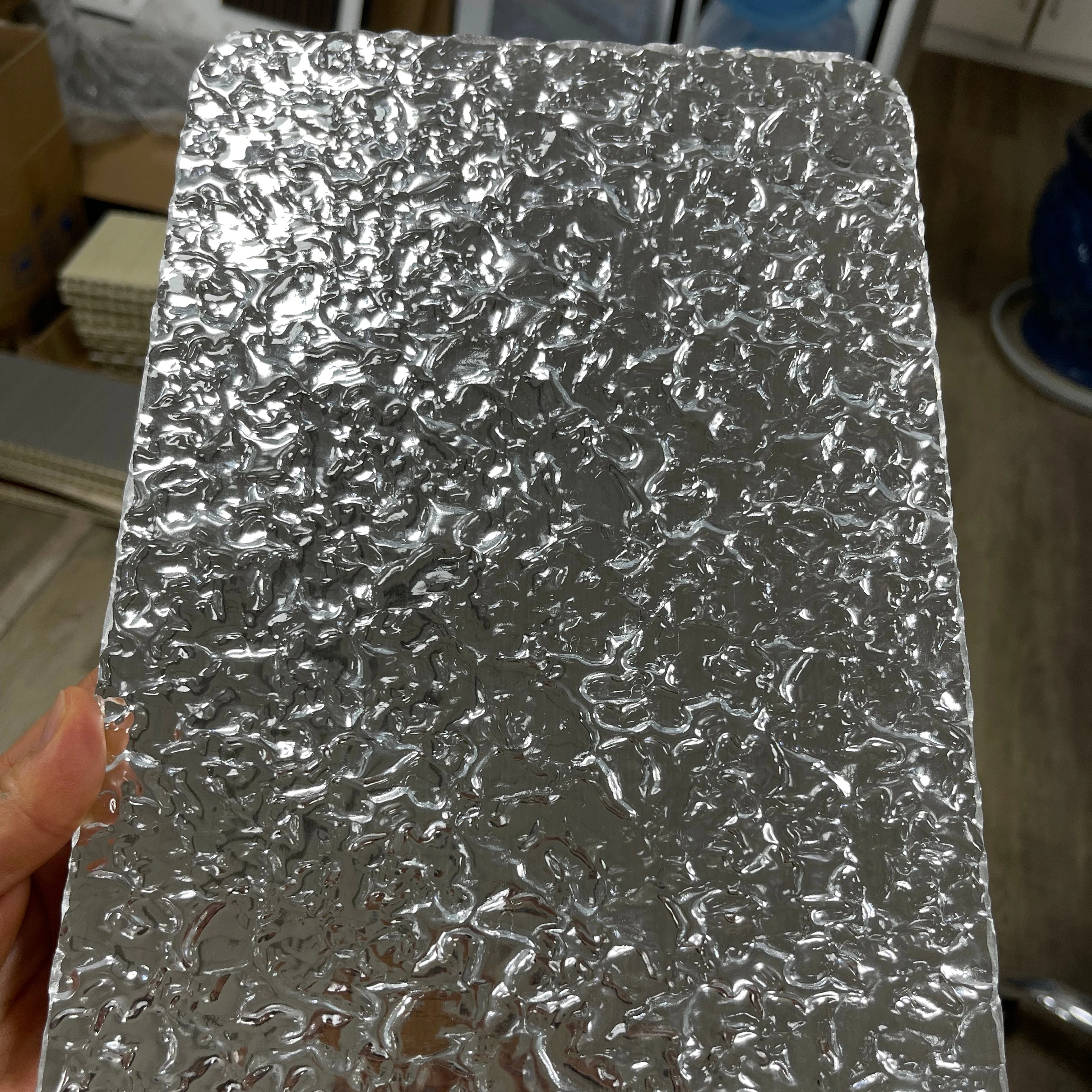 1.22*2.44m New design WPC PVC wall Panel metal texture bamboo charcoal wood mirror board for office building