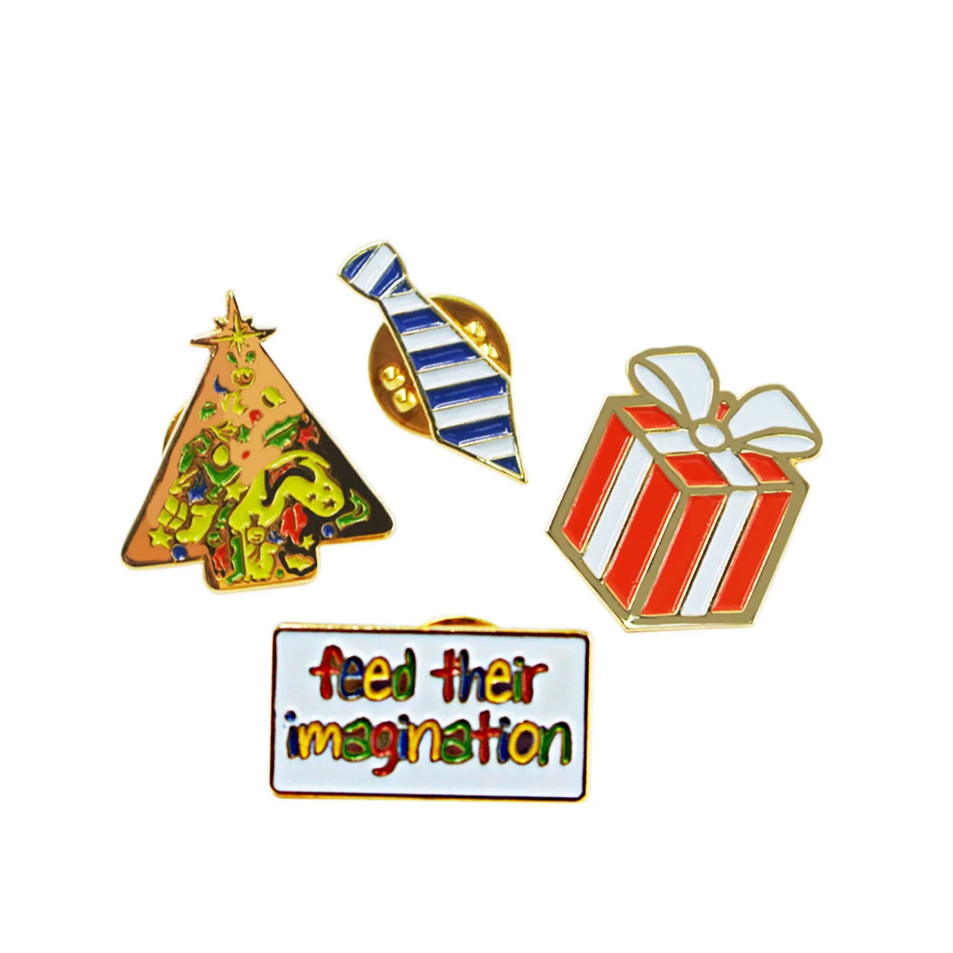 Wholesale custom hat pins brooch lapel pin metal logo christmas enamel pins badge