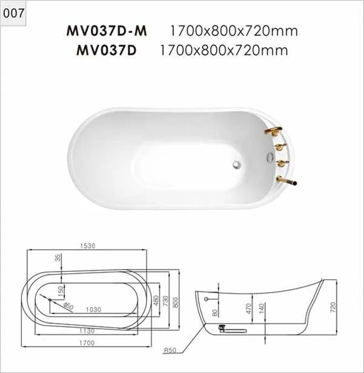 67 дюймов золотистого цвета роскошные ванна для ванной