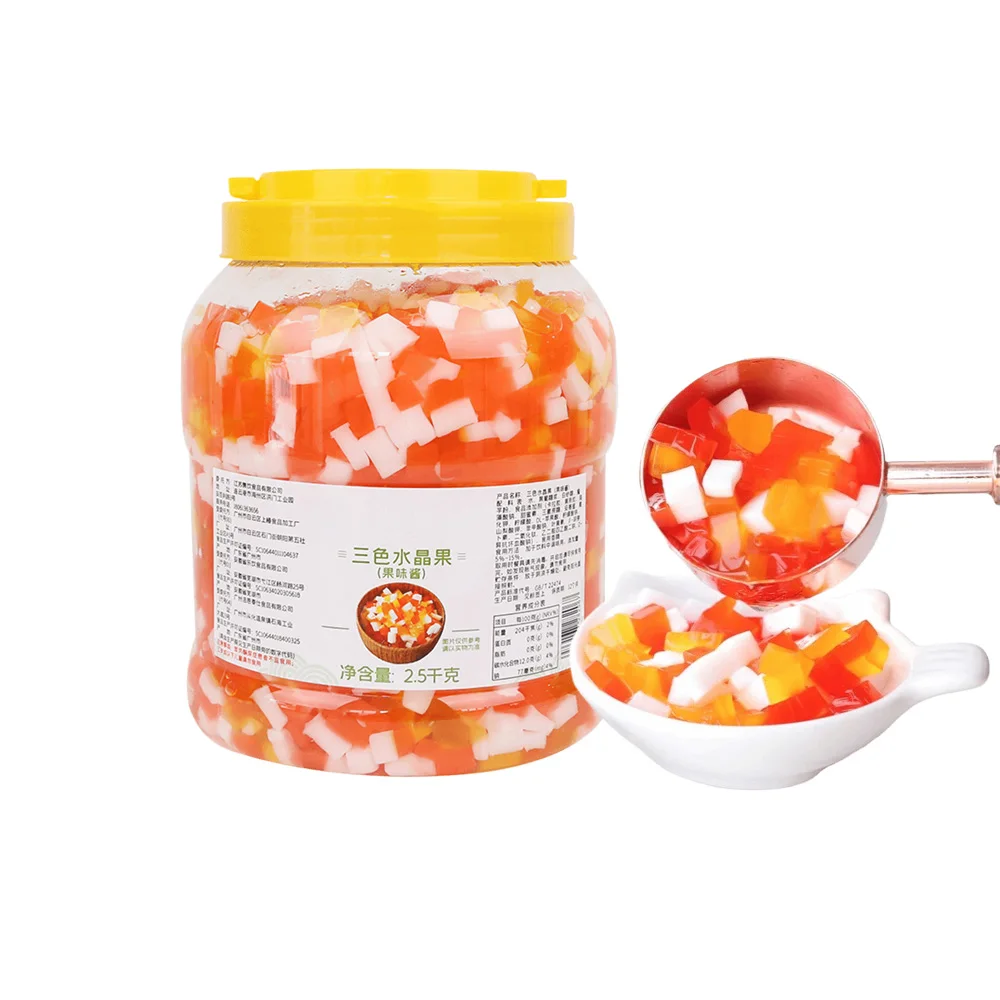 Colorful Coconut Jelly For Beverage Drink  Dessert Bubble Tea  2.5kg Bubble Tea Ingredients Coconut Jelly Milk Tea Raw Material
