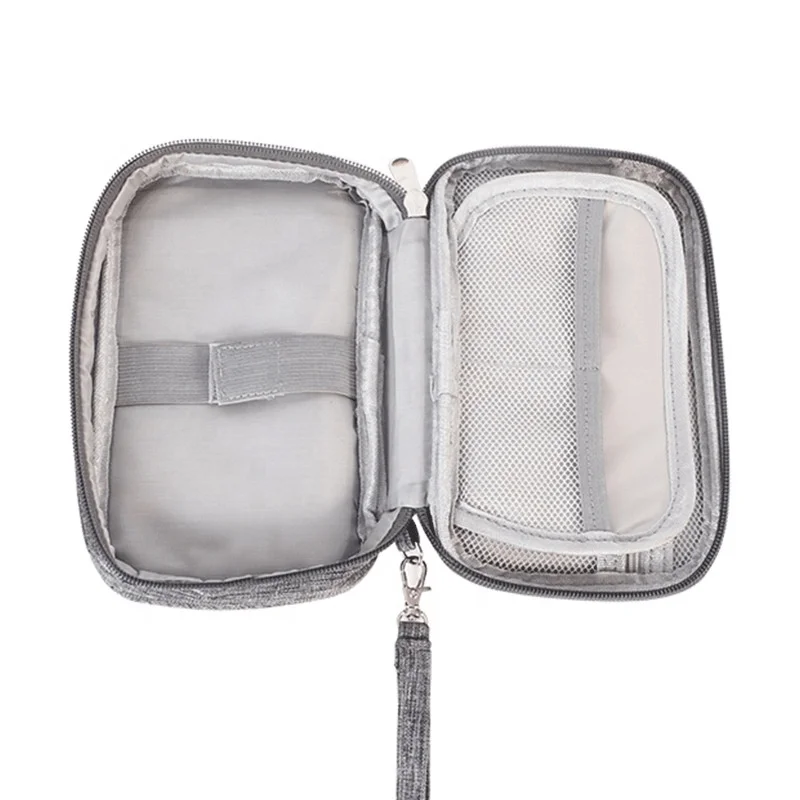 Small size pouch mini data packet charging bank cable mobile phone power travel storage bag