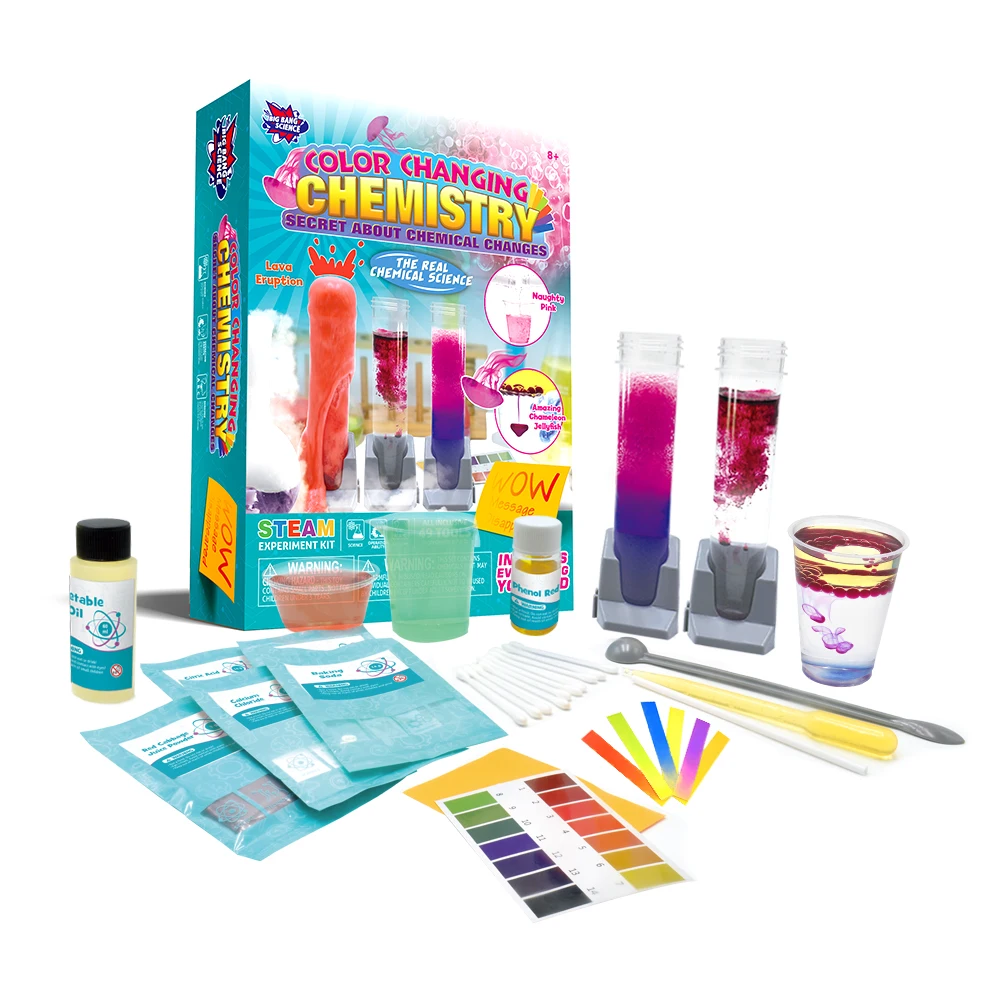 Kids Learning Toys DIY Best School Educational Science toys Tool Color Changing Chemical Experiment Kit for Kids