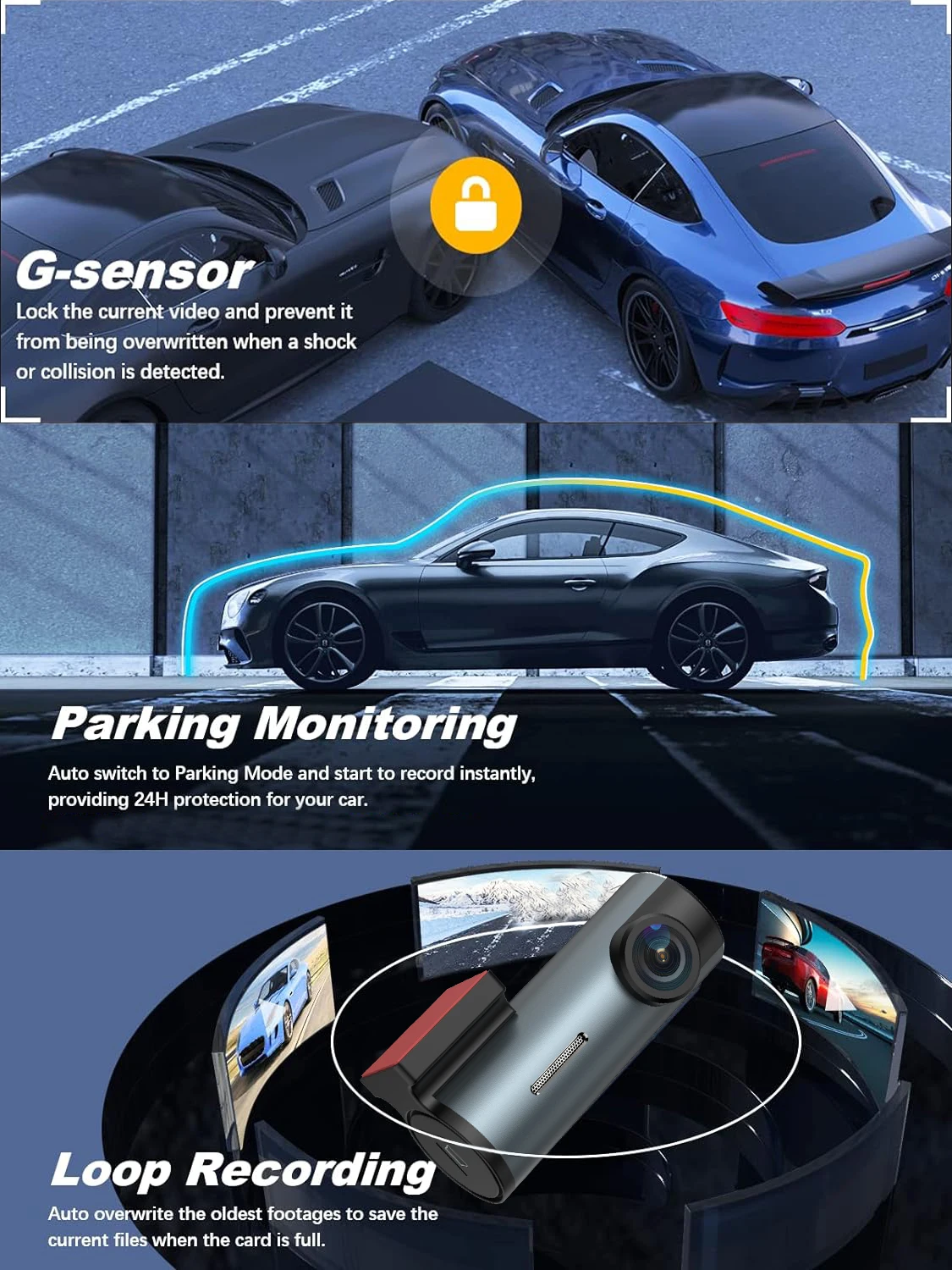 E-Too Dash Cam Parking Monitoring 4k Voiture Starvis Front 4K Rear 1k 2 Channels Dash Cam 4k GPS Night Vision Dual Car Camera