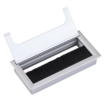 160mm Length Metal Rectangle Wire Cable Grommet Hole Cover Cable Organizer for Office Desk