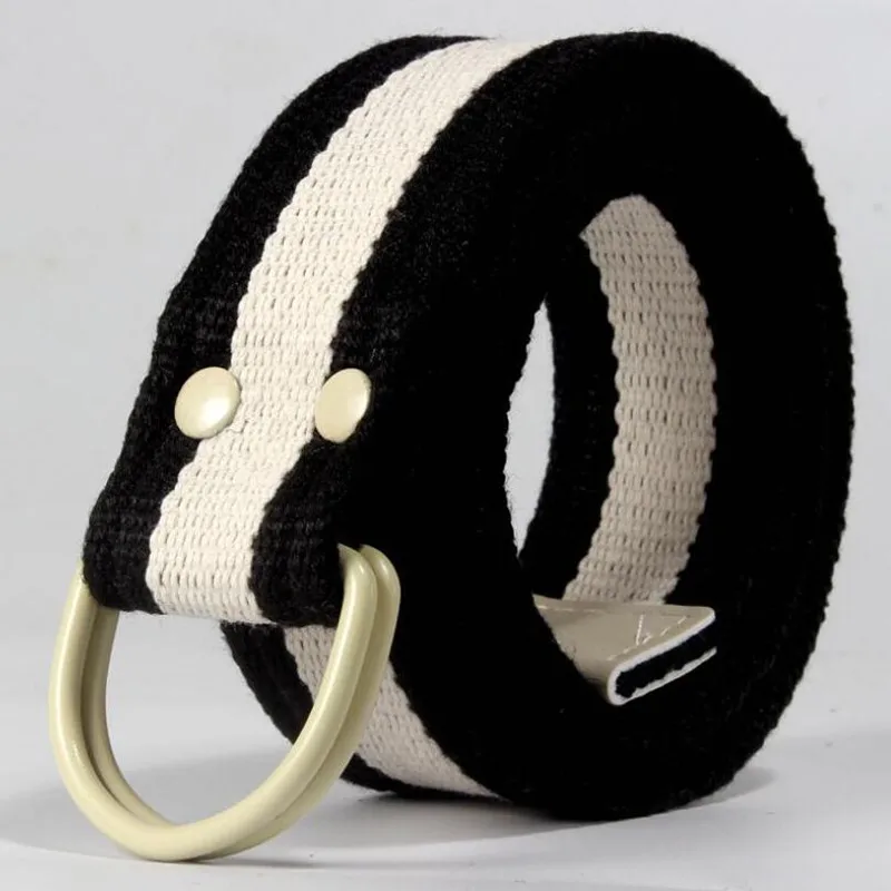 High Quality vitality Canvas belt for men/women Alloy Double ring buckle Non-porous Design Korean simplicity waist belt