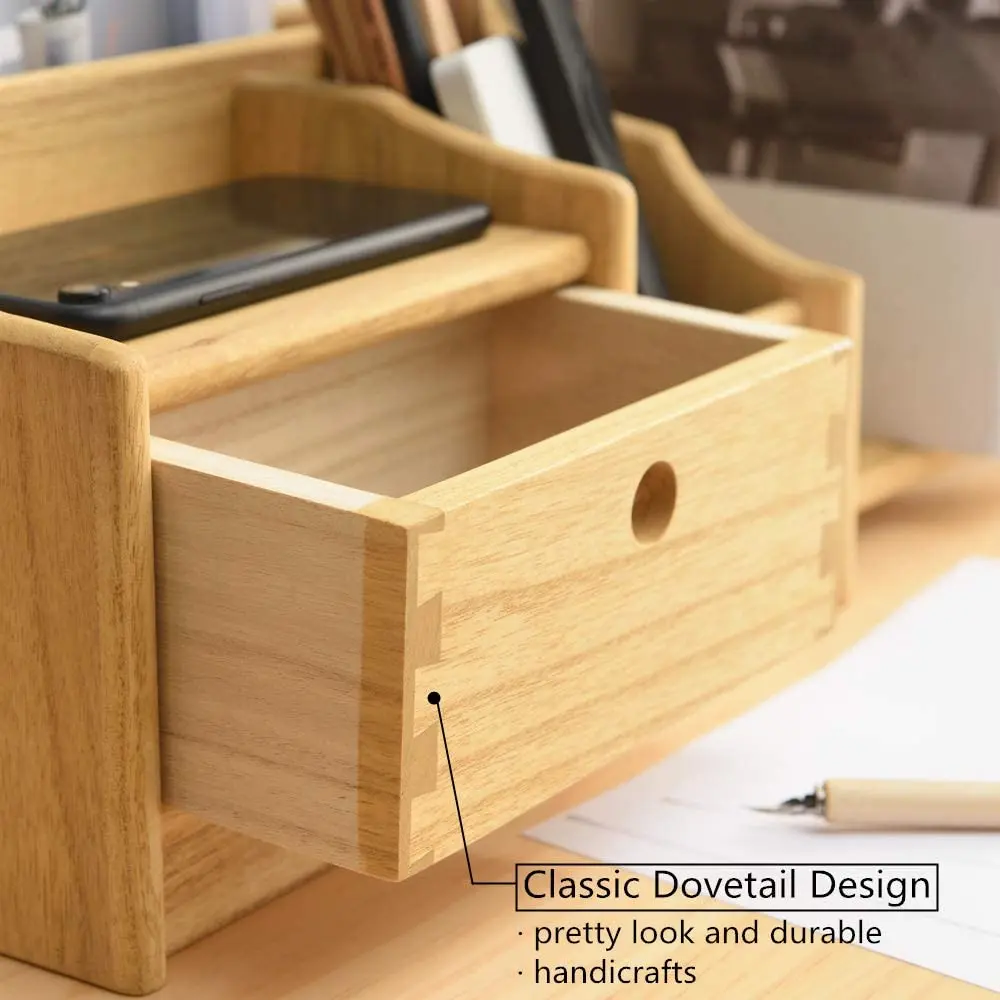 Adjustable Book Rack Desktop Organizer Book Shelves Wood Desktop Book Shelf With Drawers