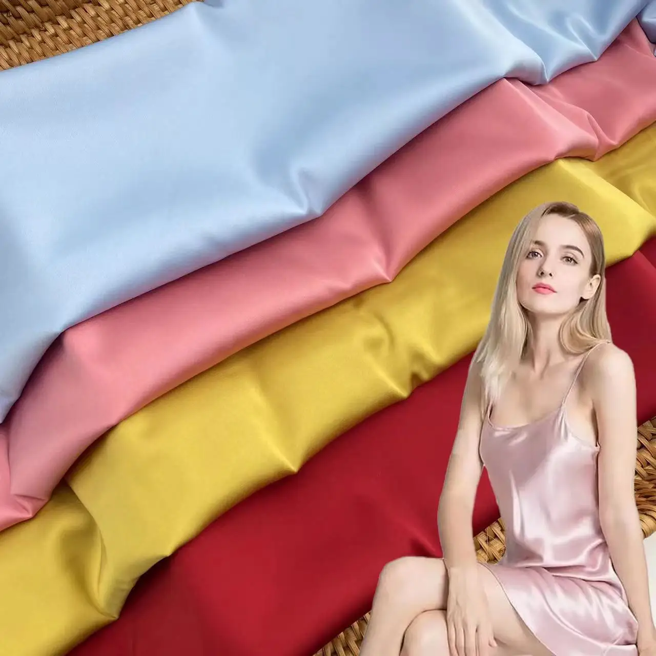 woman party wear dress material  textile  designer fabric two way stretch fabric wholesale  silk satin women pajama fabrics