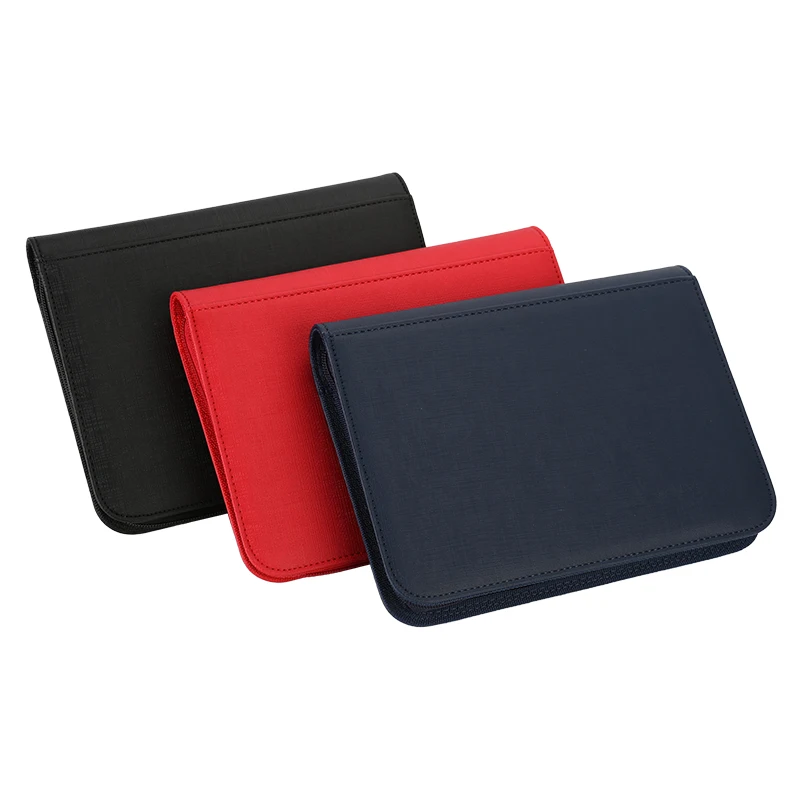 Folio 4 Pocket Album Leather PU Portfolio Binders With Elastic Band Closure
