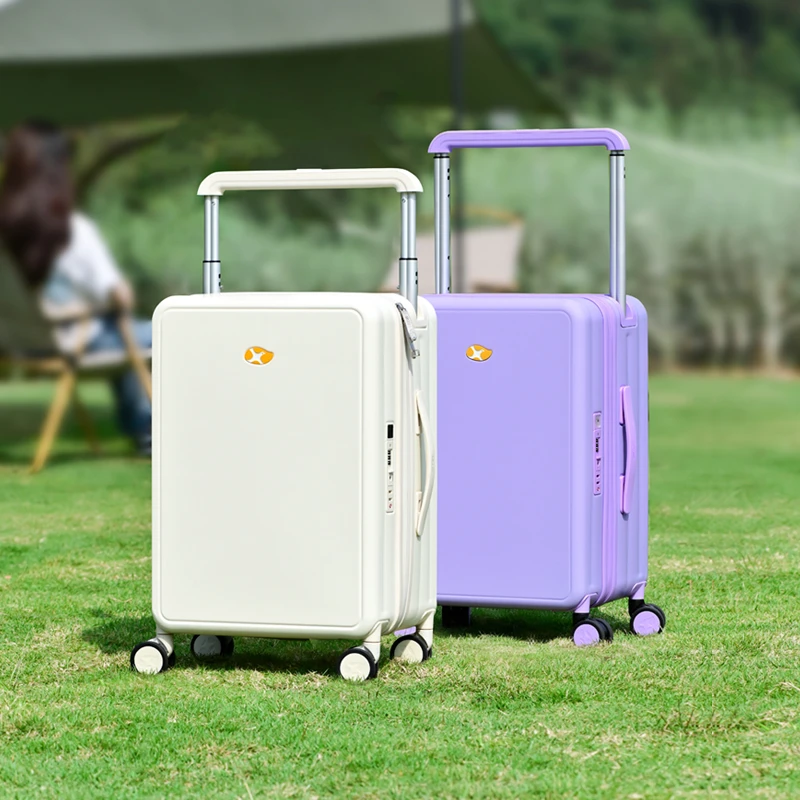 2024 Hot Sale China Factory Travel Hard Boarding Luggage Carry On 20' PC Material small carry on suitcase with USB cable
