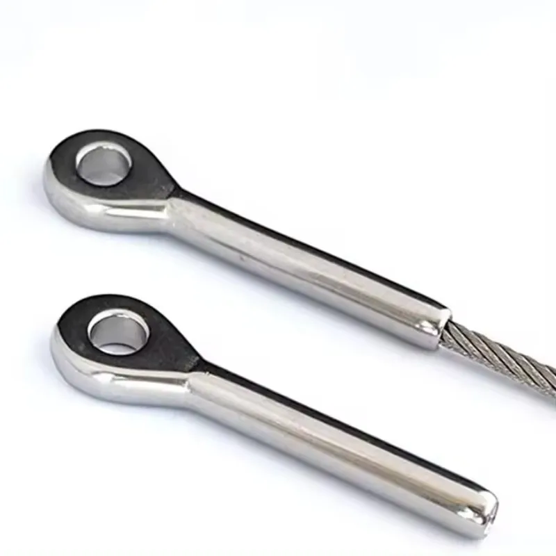 Marine High Polished Sus304 316 Stainless Steel Wire Rope Eye Swage Terminal