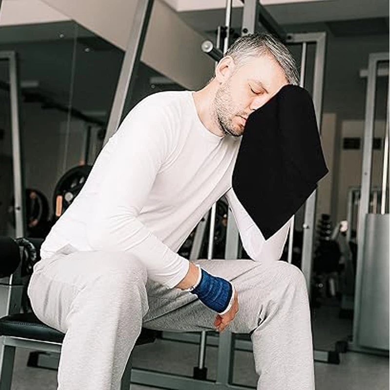 100% Cotton Absorbent Black Towel Hand Make Up Towel Black Face Towel with Embroidery Logo for Beauty Salon and SPA Wedding Gift