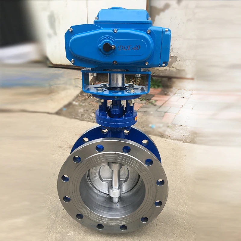 DN 50 2 inch extended stem Cast Iron EPDM rubber sealing flange butterfly valve with electric actuator