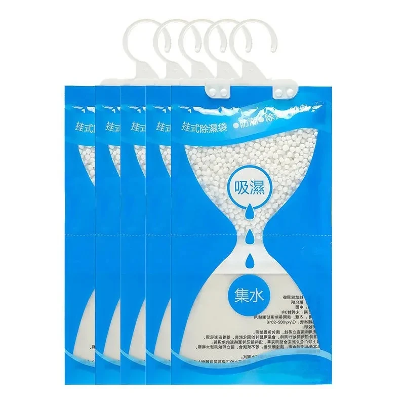 Customizable household anti humidity moisture absorber and odor eliminator hanging closet wardrobe dehumidifier bag