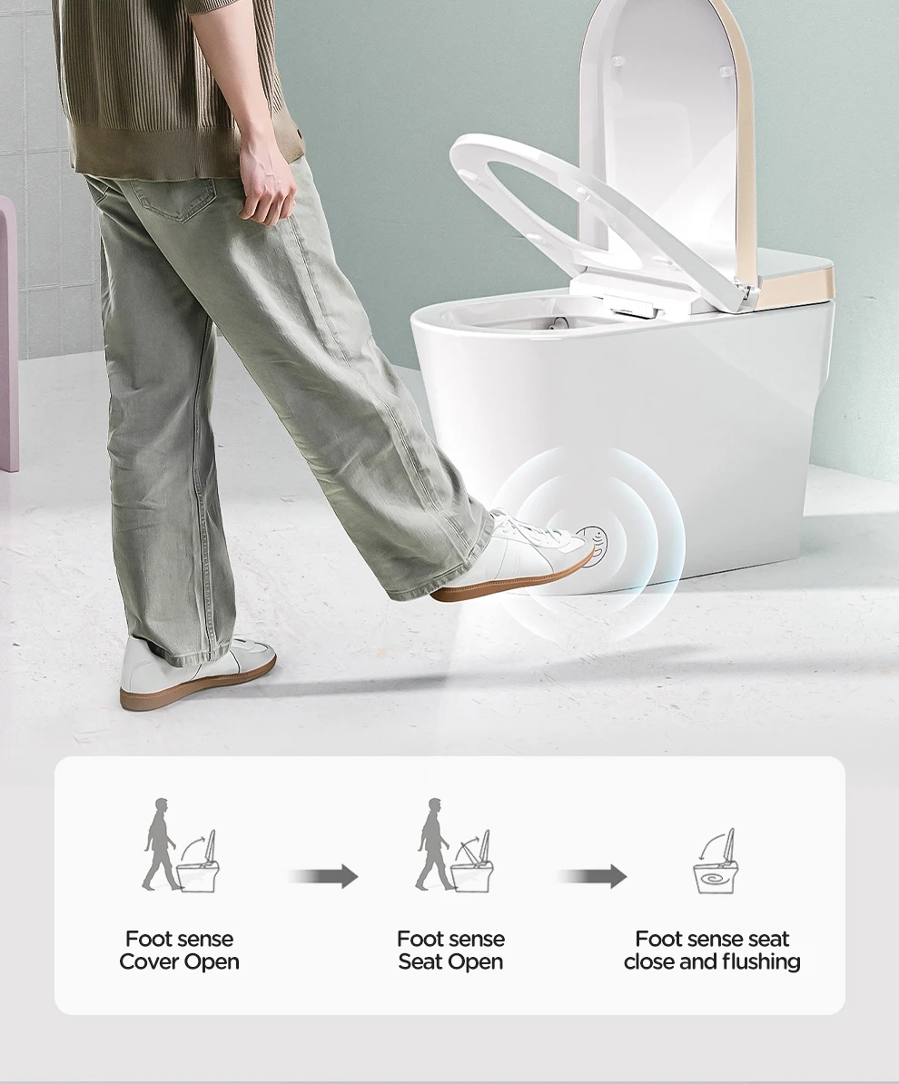 AXENT MINT Hot Sale Automatic Sanitary Ware Items Ceramic Bowl Black Bathroom Wc Intelligent Smart Bidet Toilet