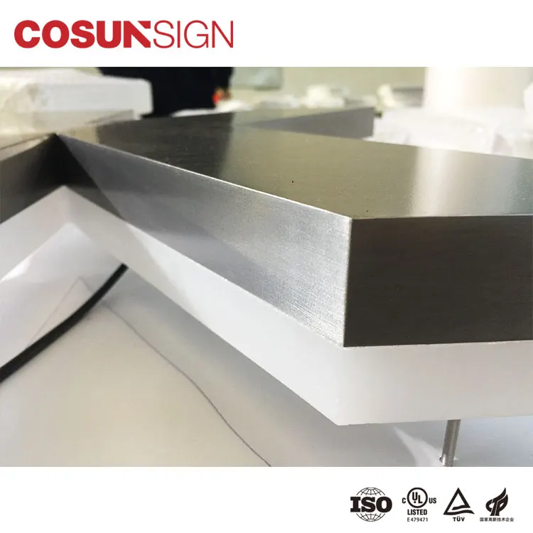 Cosun 3D Acrylic Led Backlit Embossed Personalized Aluminum Logo Signage
