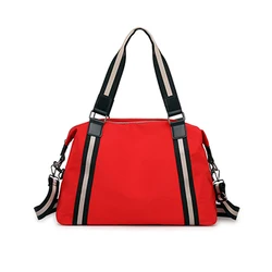 Custom waterproof  light weigh tote gym bag nylon handbags large capacity women shoulder travel bag
