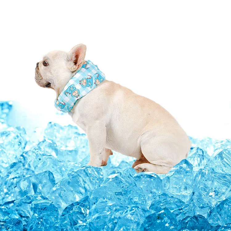 Heatstroke Prevention Summer Release Heat Pet Cool Scarf Keep Cool Adjustable Elastic Pet Scarf Canvas Soft Breathable Dog Scarf