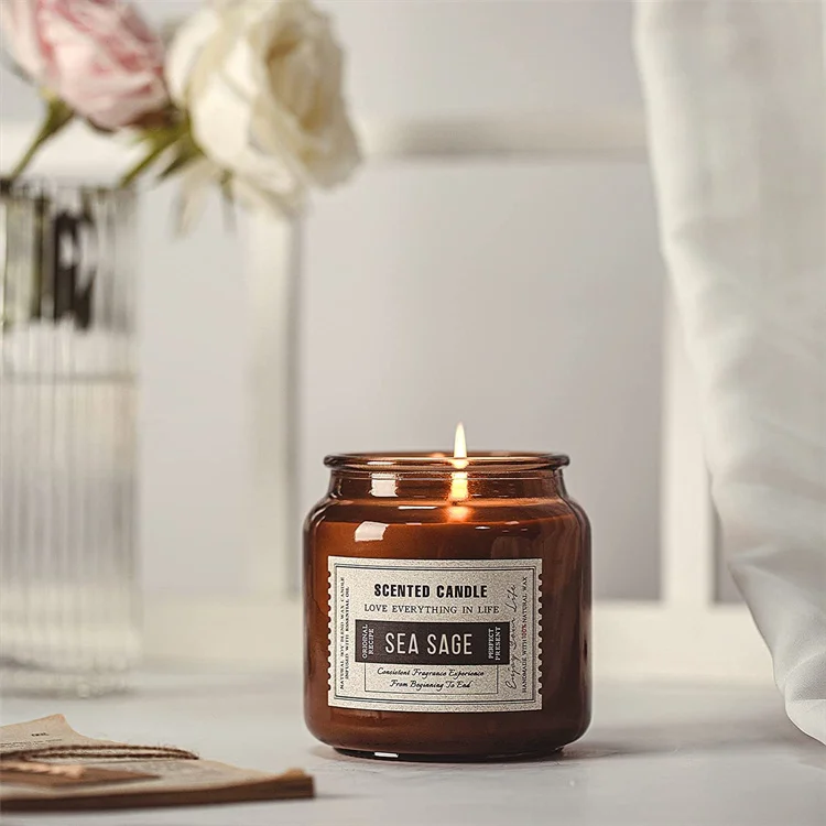Aromatherapy Candle Tea Cup Brown Bottle Bedroom Sleep Gift Plant Essential Oil Hand Gift Soy Wax Aromatherapy Candle jar