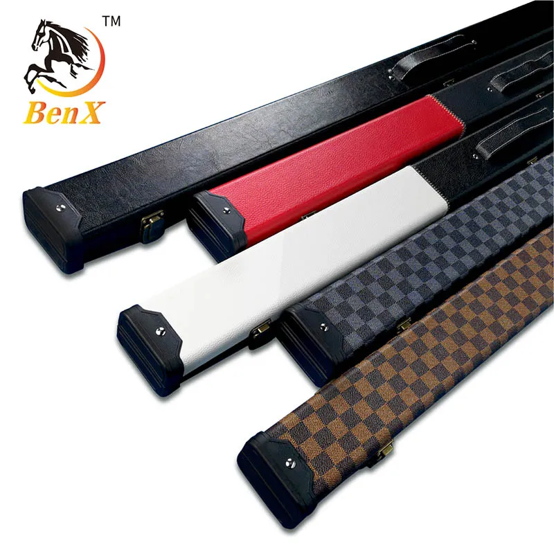 Benxiao snooker cue box one piece 1/2 3/4 style strong quality billiards cue box factory directly sale