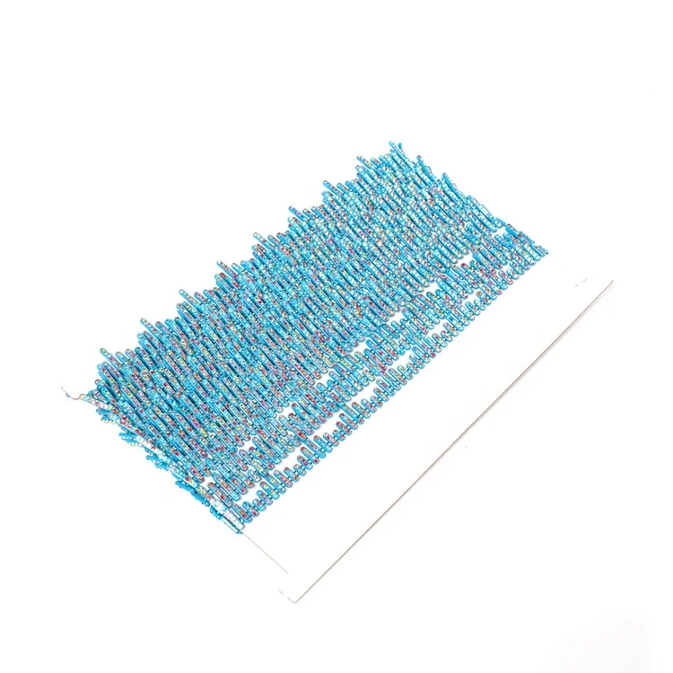Fashionable a row rod-like polychrome applique hotfix crystal rhinestone chain trim blue crystal close trimimg for decorating