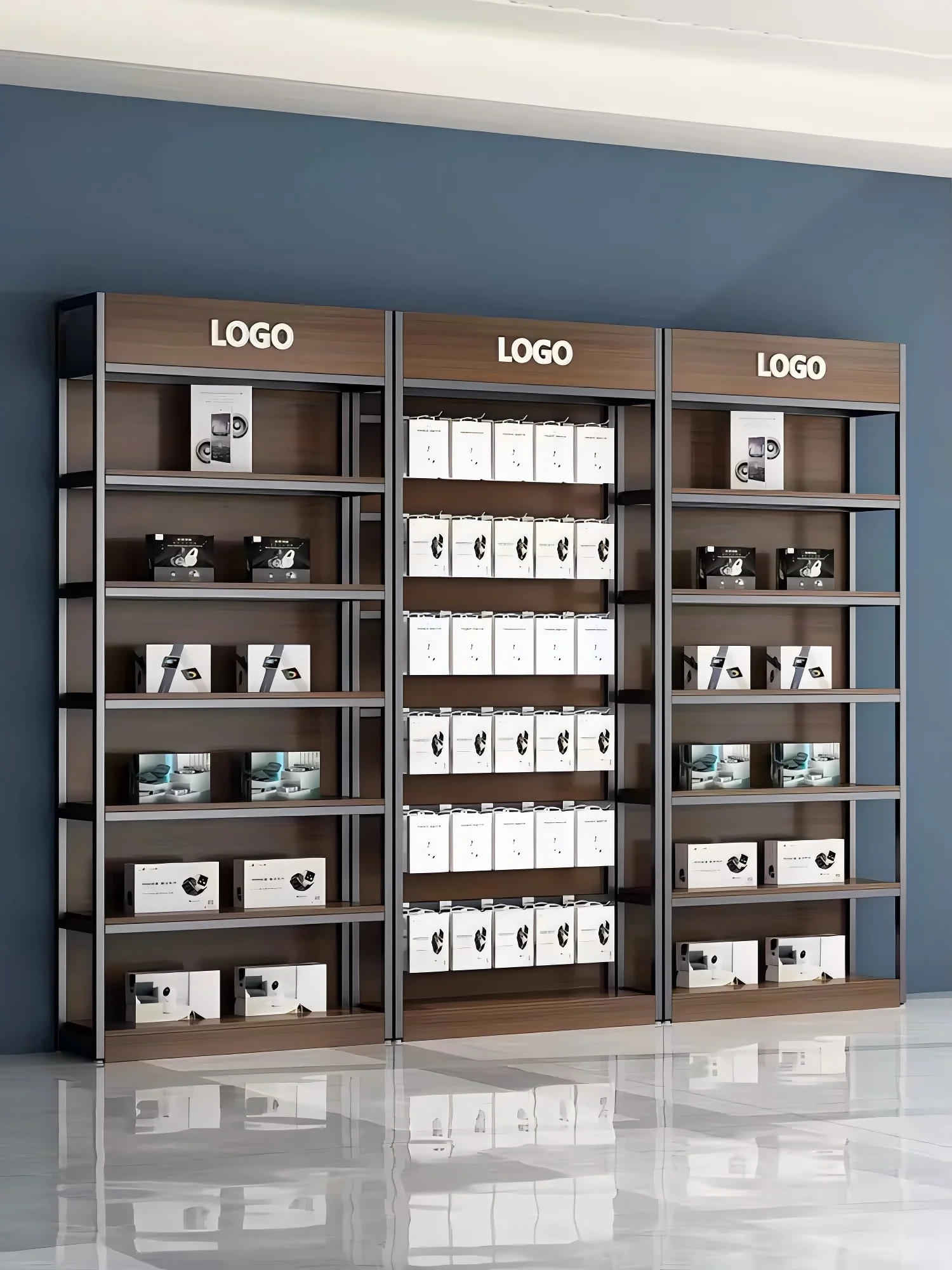 Meicheng Wood Display Stand Store Shelves Display Racks Book Shelves Retail Supermarket Display Rack