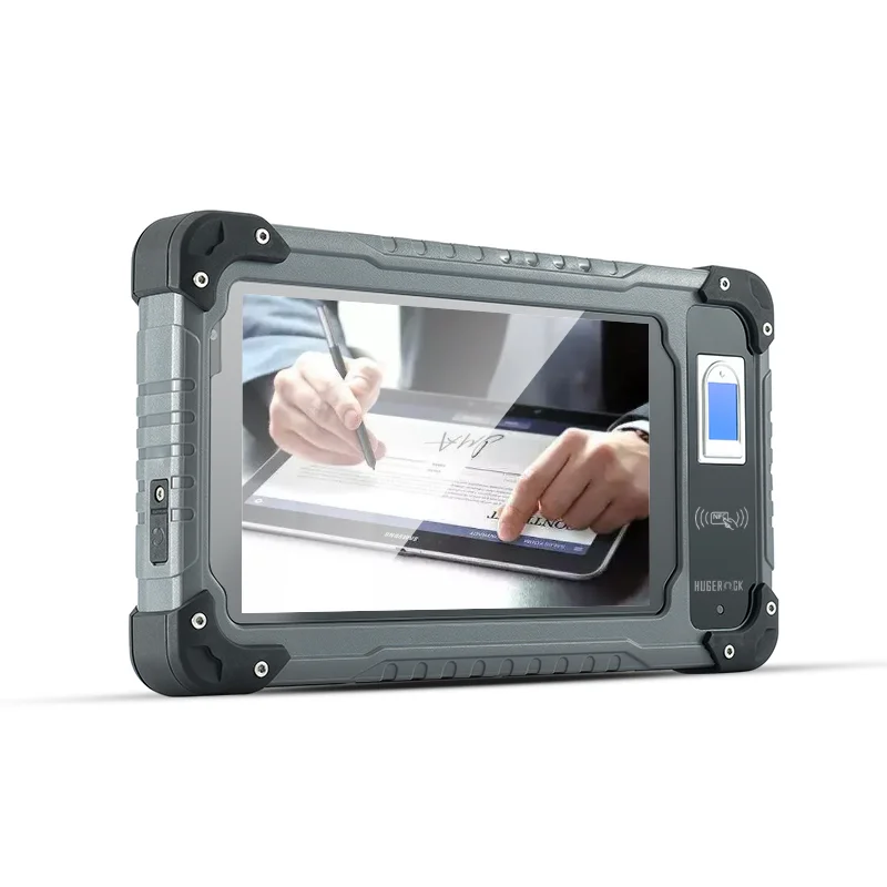 HUGEROCK B70 wholesale 7 Inch Biometric Fingerprint Android Ip66 computer handheld Rugged Tablet With Front Nfc Reader