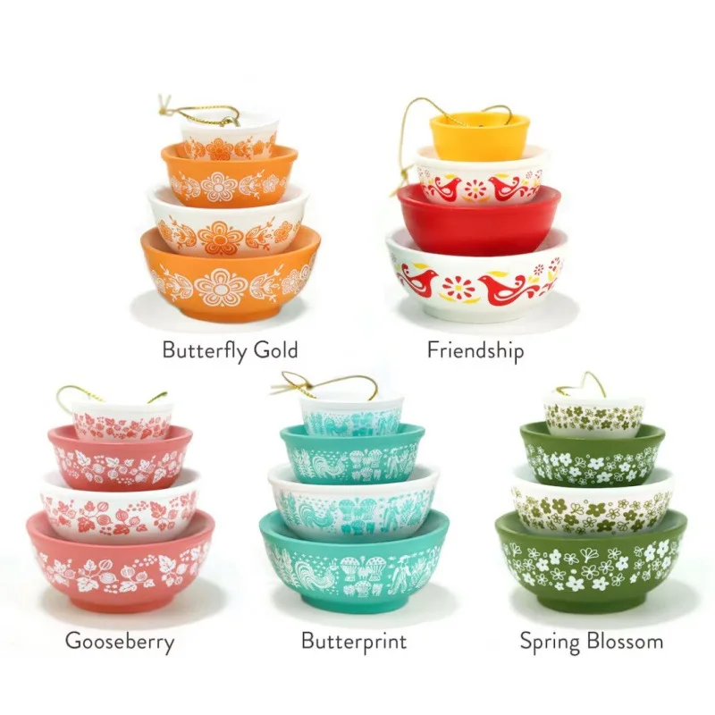 Stack Bowl Christmas Ornament Stacking Bowls Miniature Resin Bowl Stack Ornament Christmas Ornaments Xmas Tree Hanging Decor