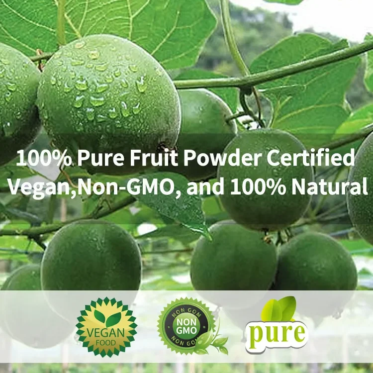 Water Soluble Luohanguo Powder Organic Monk Fruit Extract With Erythritol 100% Monk Fruit Sweetener Powder