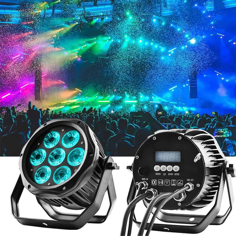 Hot Sale Indoor Led Par Light Waterproof Ip20 7*10W Rgbw Led Par Light Dmx512 Led Par Can Light