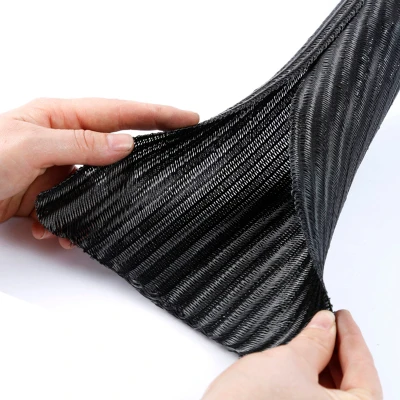 braided sleeve self closing pet braided split sleeving