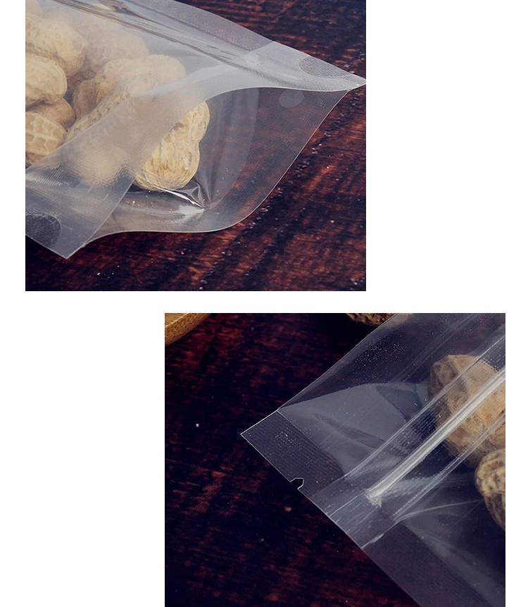 100 pcs Full Clear Stand Up Pouch with Zip Lock Resealable Bag