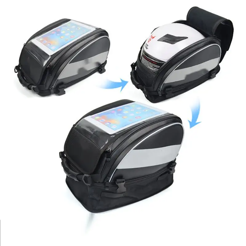 Motorcycle Navigation Bag Fuel Tank Rear Seat Helmet Bag Touchscreen Quick Disassembly Large Capacity Universal Model