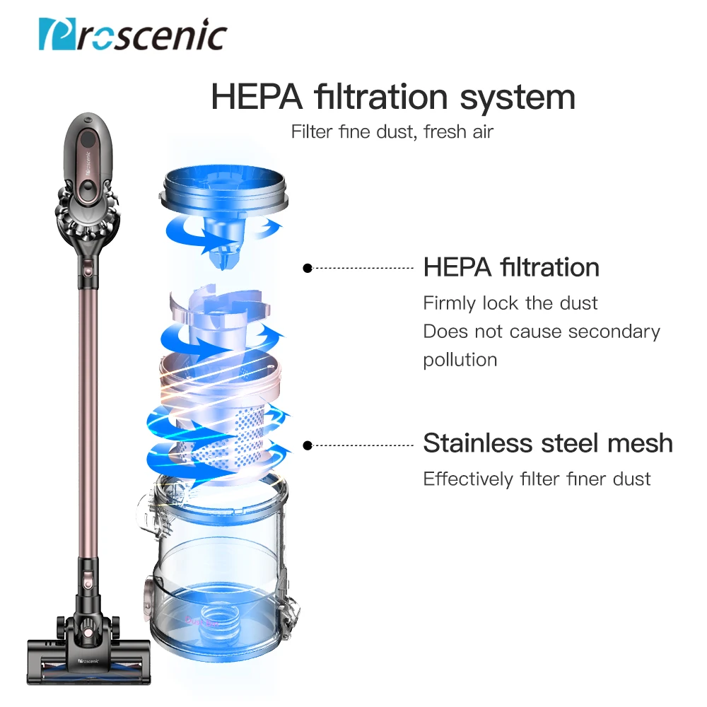 
[RU Promotion DDP]Global Version Proscenic Vacuum Rechargeable 18000Pa Cordless Stick Wireless Handheld Vacuum Cleaner 