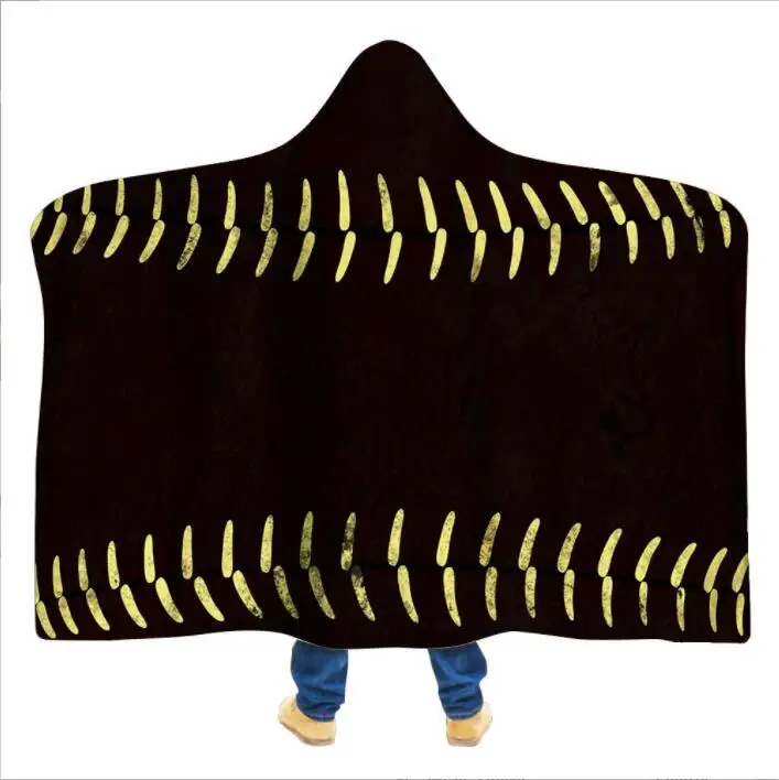 Soccer Bathing Towel Swaddle Softball Blankets Sherpa Sports Cloak Cape Fleece Football Bathrobe Shawl Baseball Hooded Blankets