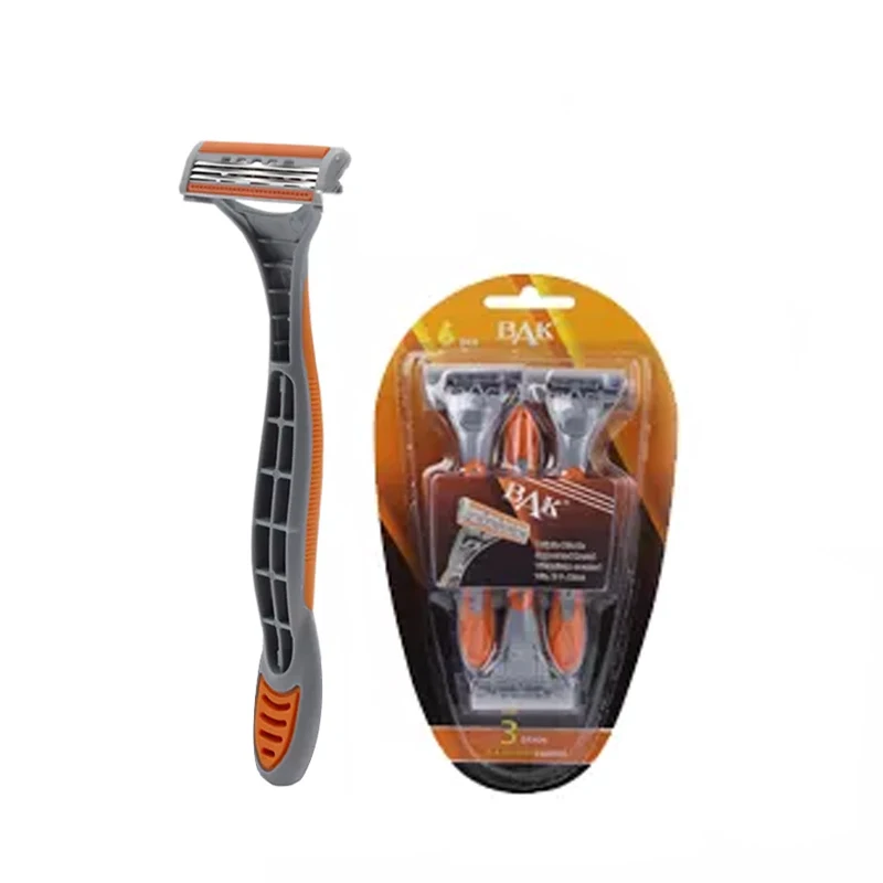 Titanium coated rubber handle Orange pivoting head Best disposable razor