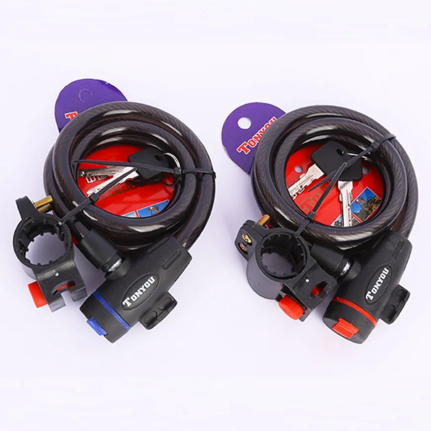 
Best selling durable using popular product steel lock for bicycle two keys lock bicycle cable lock 